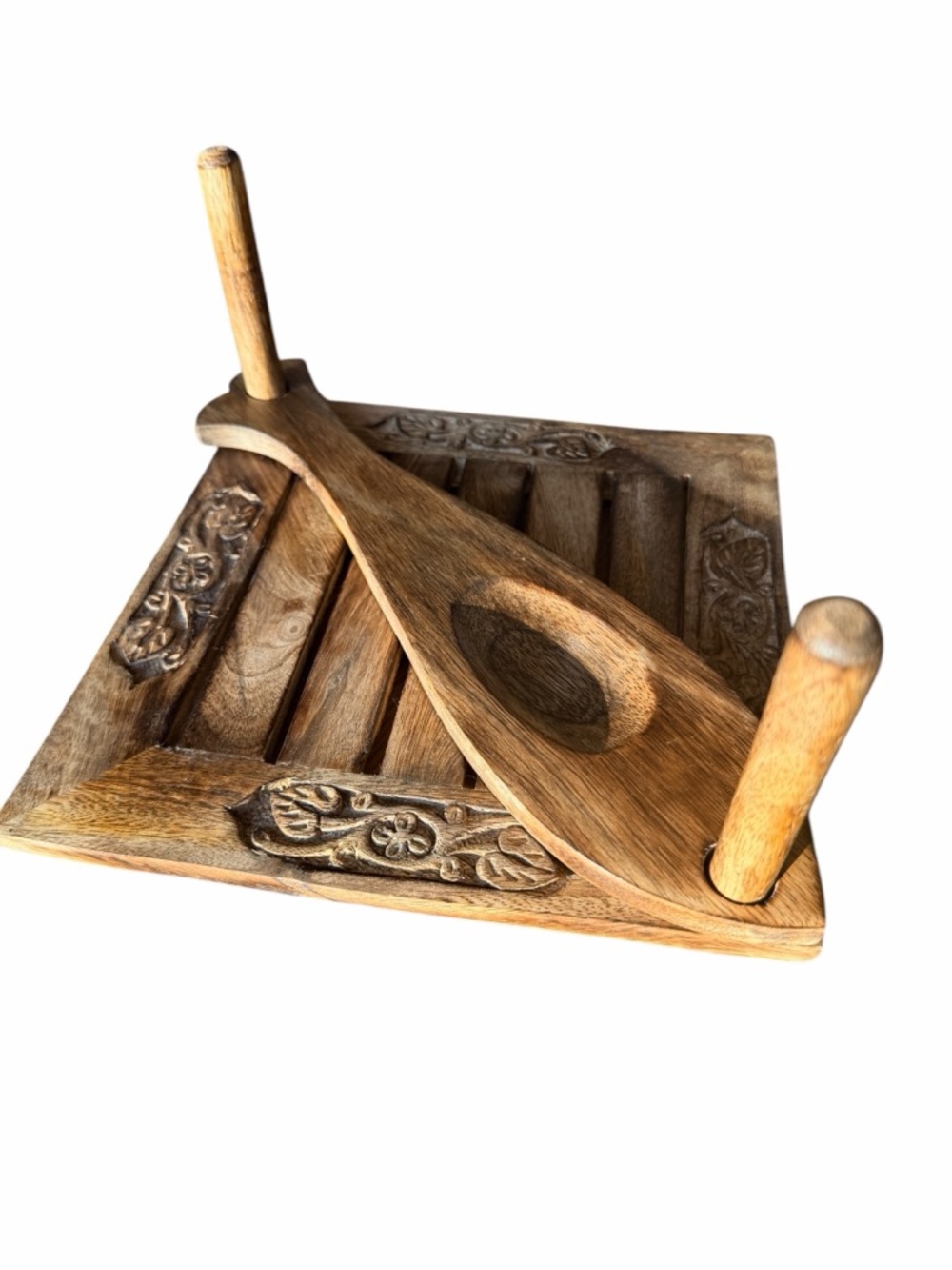 Carved Wooden Napkin Holder Fish Design 8x8 – Rustic Kitchen Organizer